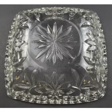Hazel Atlas Clear Cut Glass Square Candy Dish - 6.375 Wide