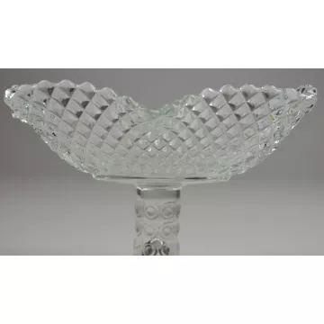 Clear Glass Centerpiece - Diamond Hobnail Pattern - 7 Tall