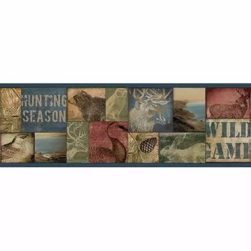 Trumball Blue Wild Game Wallpaper Border Chesapeake TLL01491B