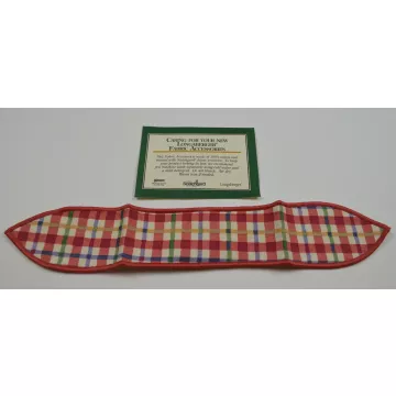 Longaberger Cherry Red Plaid Small Handle Tie