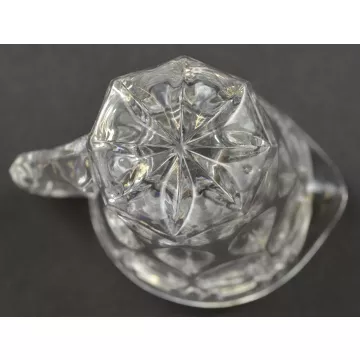Clear Pressed Glass Circle & Diamond Patterm Mini Cream & Sugar Set