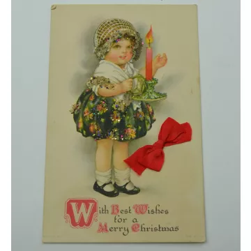 Vintage Postcard - With Best Wishes For A Merry Christmas - Early 1900's