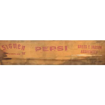 Pepsi Cola Crate - Wood Grain Carrier - Signer 1982