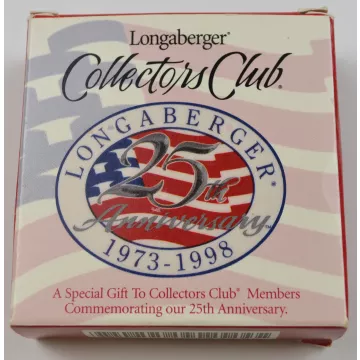 Longaberger Collectors Club 25th Anniversary 1973 - 1998 Basket Tie-On