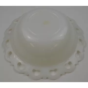 Anchor Hocking Lace Edge Milk Glass Pattern Round Bowl - 9.5 Wide