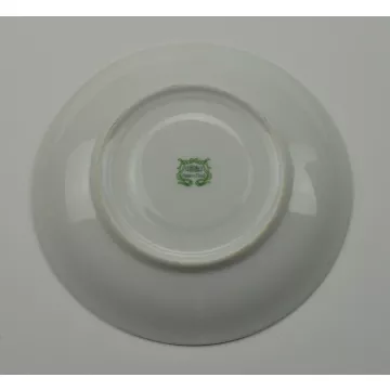 Floral Pattern Teacup And Saucer - Yellow & Green Flowers With Gold Trim