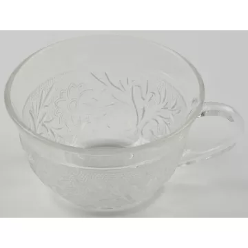 Anchor Hocking Glass - Sandwich Clear Pattern - Flat Cup - 2.375 Tall
