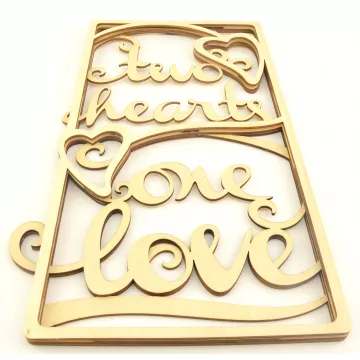 Flourish - Cut Wood Wall Hanging - Two Hearts