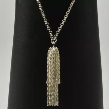 Fenton Art Glass - Sterling Silver Tassel Necklace - 39 Long - Handcrafted