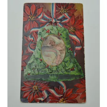 Vintage Postcard - Loving Xmas Greeting - Early 1900's