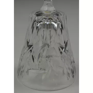 Clear Cut Glass Etched Bell - 7.25 Tall