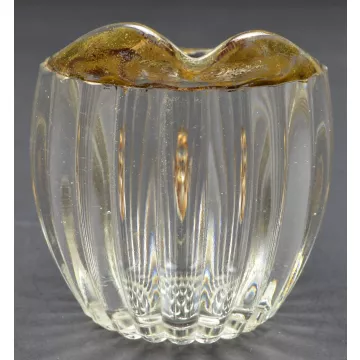 Jeannette Glass Creamer - National Pattern With Gold Accents