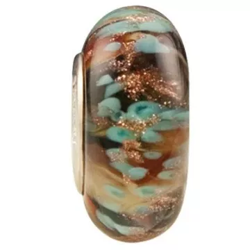 Fenton Art Glass Bead - Desert Sunset - Sterling Silver Lined
