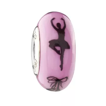 Fenton Art Glass Bead - Pirouette Silhouette - Sterling Silver Core