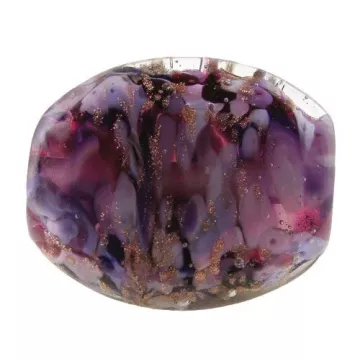 Fenton Artisan Crafted Glass Bead - Violet Wisteria - 1.26 Oval