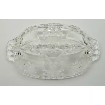 Anchor Hocking Glass - Prescut Clear Pattern - Two Part Relish Dish