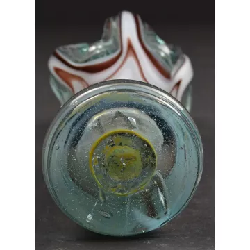 Vintage Handmade  Free Form Art Glass Vase - 8.75 Tall