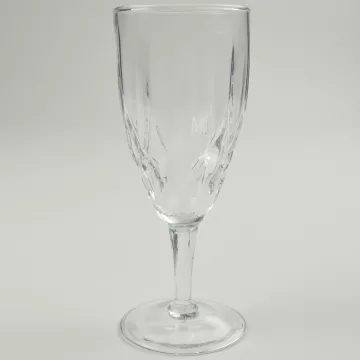 Clear Diamond Quilt Pattern Water Goblet - 7 1/4 Tall