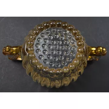 Jeannette Glass Open Sugar - National Pattern With Gold Accents