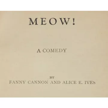 Meow - One Act Play Script - Antique 1914