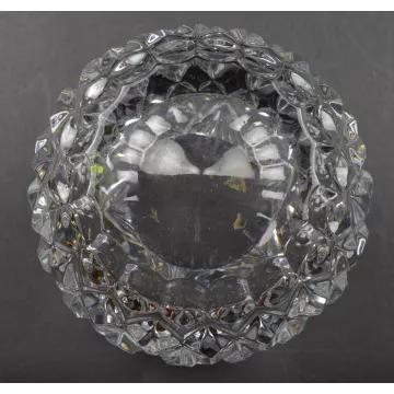 Lead Crystal Flower Shaped Candle Votive / Vase - Cut Fan & Diamond Pattern