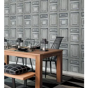 LL36214 Wood Panel Wallpaper Cream, Blue, Grey Illusions Norwall Wallcovering