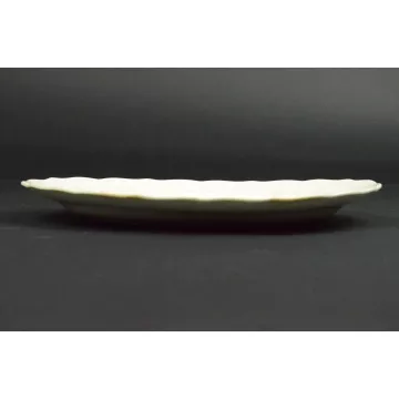 China Bread Plate - Raised Bird & Floral Border - Bright Floral Pattern Center