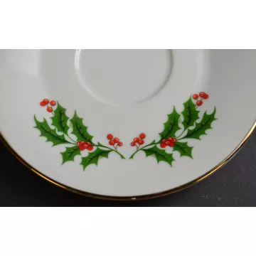 Fine China Of Japan Christmas Holly Pattern - Saucer - 6 Round