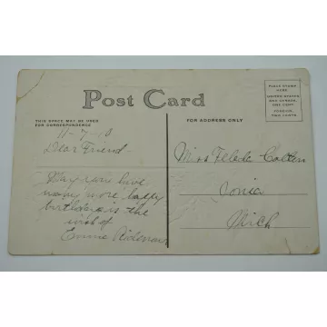 Vintage Postcard - A Happy Birthday - 1910