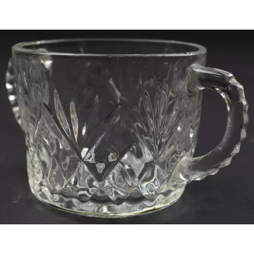 Anchor Hocking Glass Open Sugar - Prescut Pineapple Clear Pattern - 3 Tall