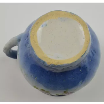 Vintage Handmade Cup / Mug - Rose Bush Floral Pattern - 3.75 Tall