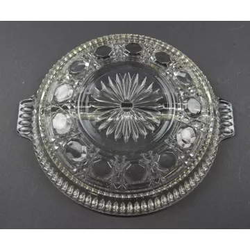 Federal Glass - Windsor Clear Pattern - Two Part Relish Dish - 8.375