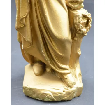 Vintage Gold Painted Chalkware Statesmen Figurine - 12.25 Tall