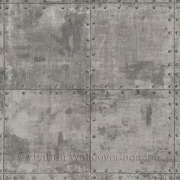 Steel Tile Wallpaper Metallic Silver, Brown, Black Norwall Wallcovering LL36224