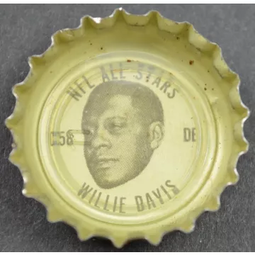 Coca Cola NFL All Star King Size Coke Bottle Cap - Green Bay Packer Willie Davis