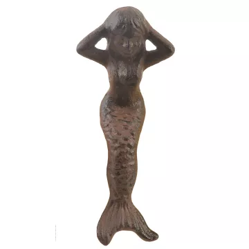 Cast Iron Shelf Sitter - Rust Mermaid Design - 5.25 Tall