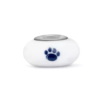 Fenton Milk Glass Collegiate Bead - Penn State - Sterling Silver Core