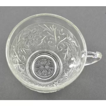 Anchor Hocking Glass - Sandwich Clear Pattern - Punch Cup - 2.375 Tall