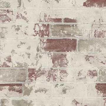 G67988 Brick Wallpaper Red, Beige, Brown, Sand, Wine Organic textures Norwall Wallcovering