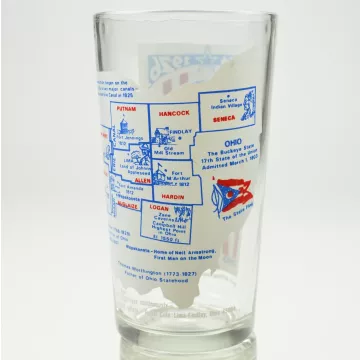 Pepsi Cola Ohio Bicentennial Glass - Erie Canal And The Railroad - 5 Tall
