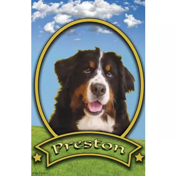 Flag Emotes - Double Sided Garden Flag - Custom Dog Picture - Countryside Scene