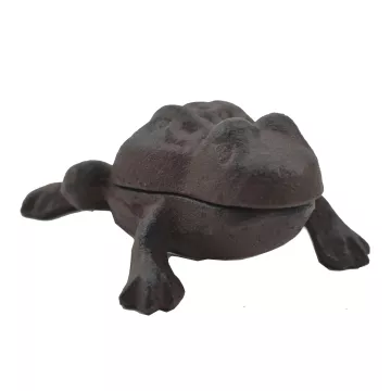 Frog Hide A Key Box - Distressed Brown Cast Iron